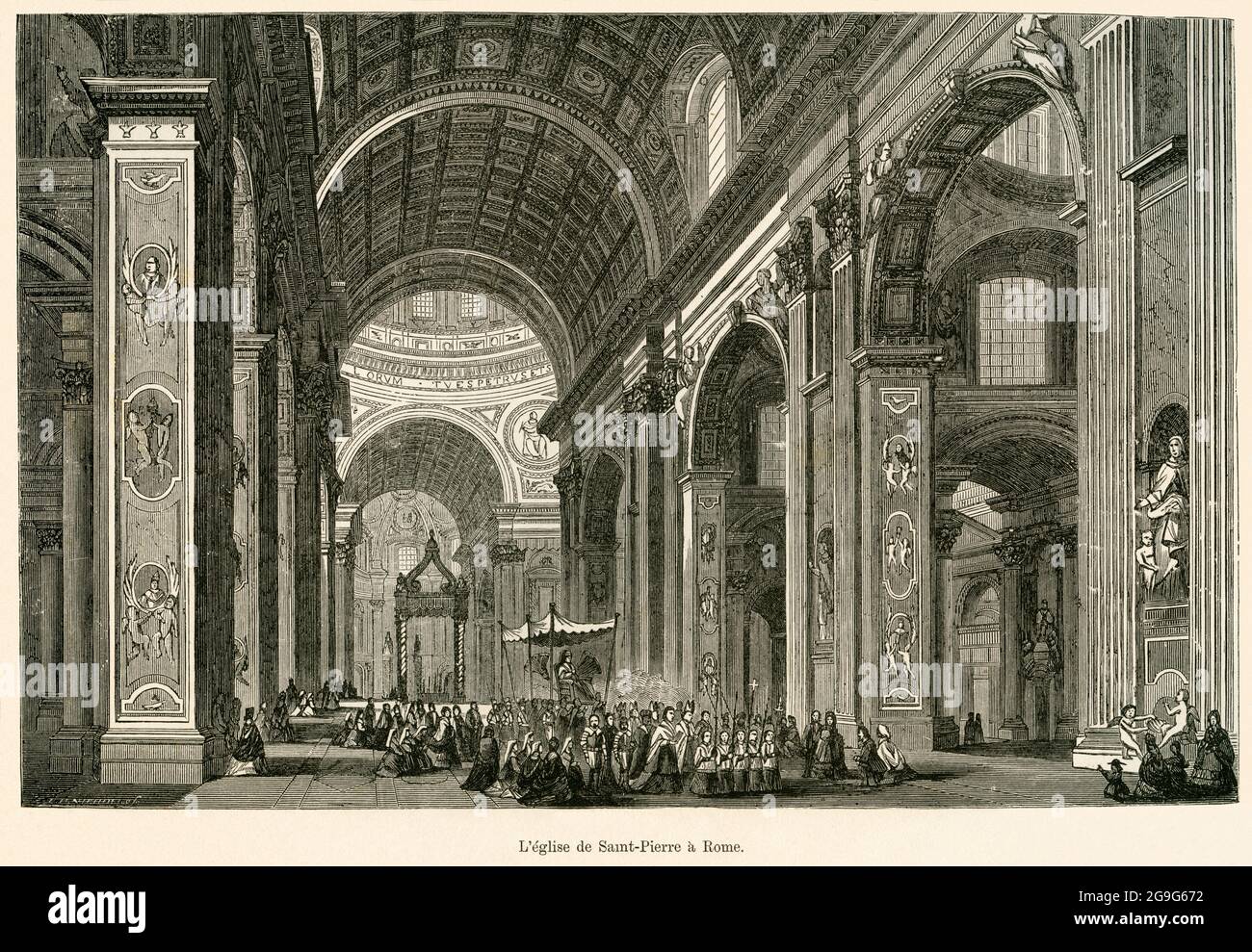 geography / travel, Vatican City, Italy, Rome, St. Peter`s Basilica, inside view, ADDITIONAL-RIGHTS-CLEARANCE-INFO-NOT-AVAILABLE Stock Photo